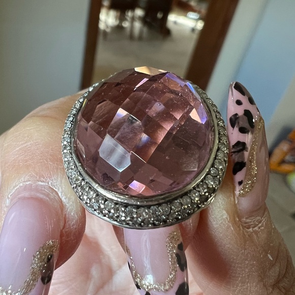 David yurman pink stone and diamonds ring - Picture 6 of 15